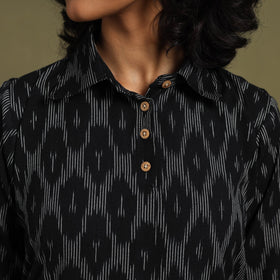 Black Cotton Pochampally Ikat Night Suit Set