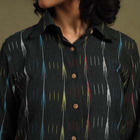 Black Cotton Pochampally Ikat Night Suit Set