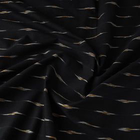 Black Cotton Pochampally Ikat Weave Fabric