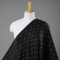 Black Cotton Pochampally Ikat Weave Fabric