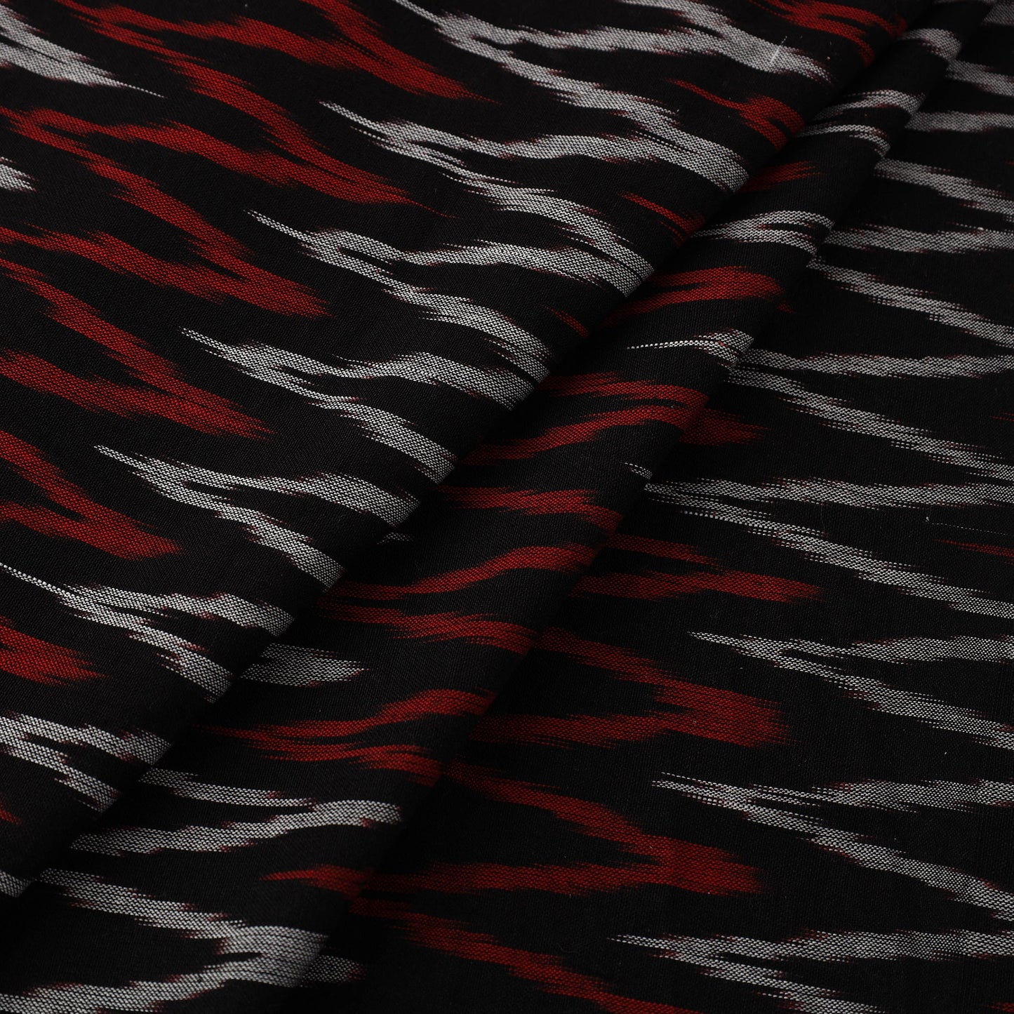 Buy Black Cotton Pochampally Weave Ikat Fabric