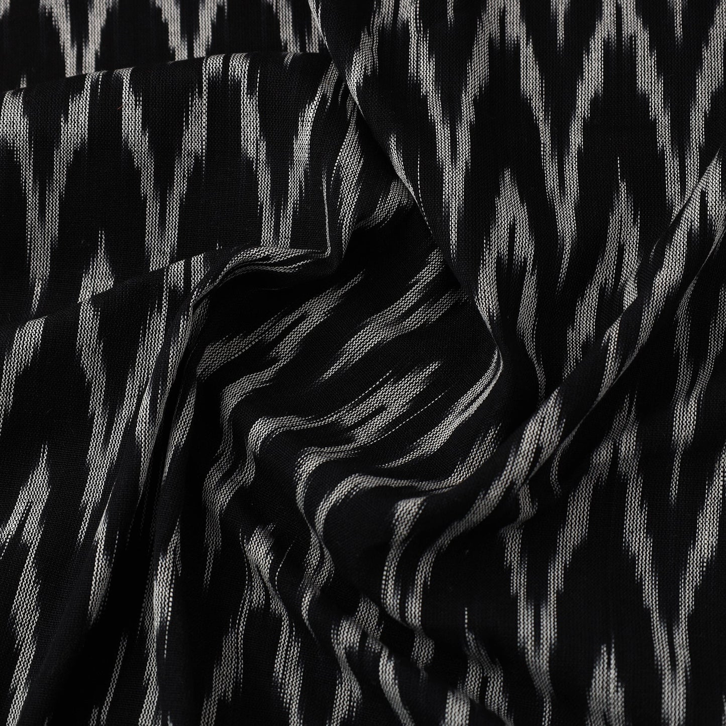 Buy Black Cotton Pochampally Weave Ikat Fabric