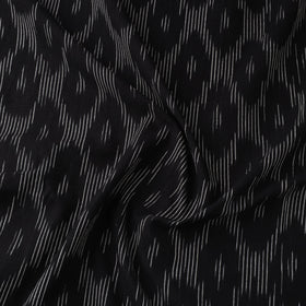 Black Handloom Cotton Pochampally Weave Ikat Fabric