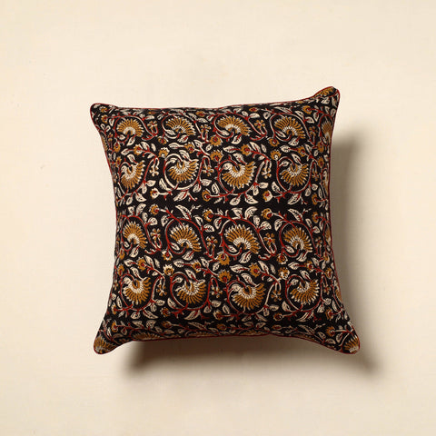  Black Cotton Block Printed Bagru Cushion Cover