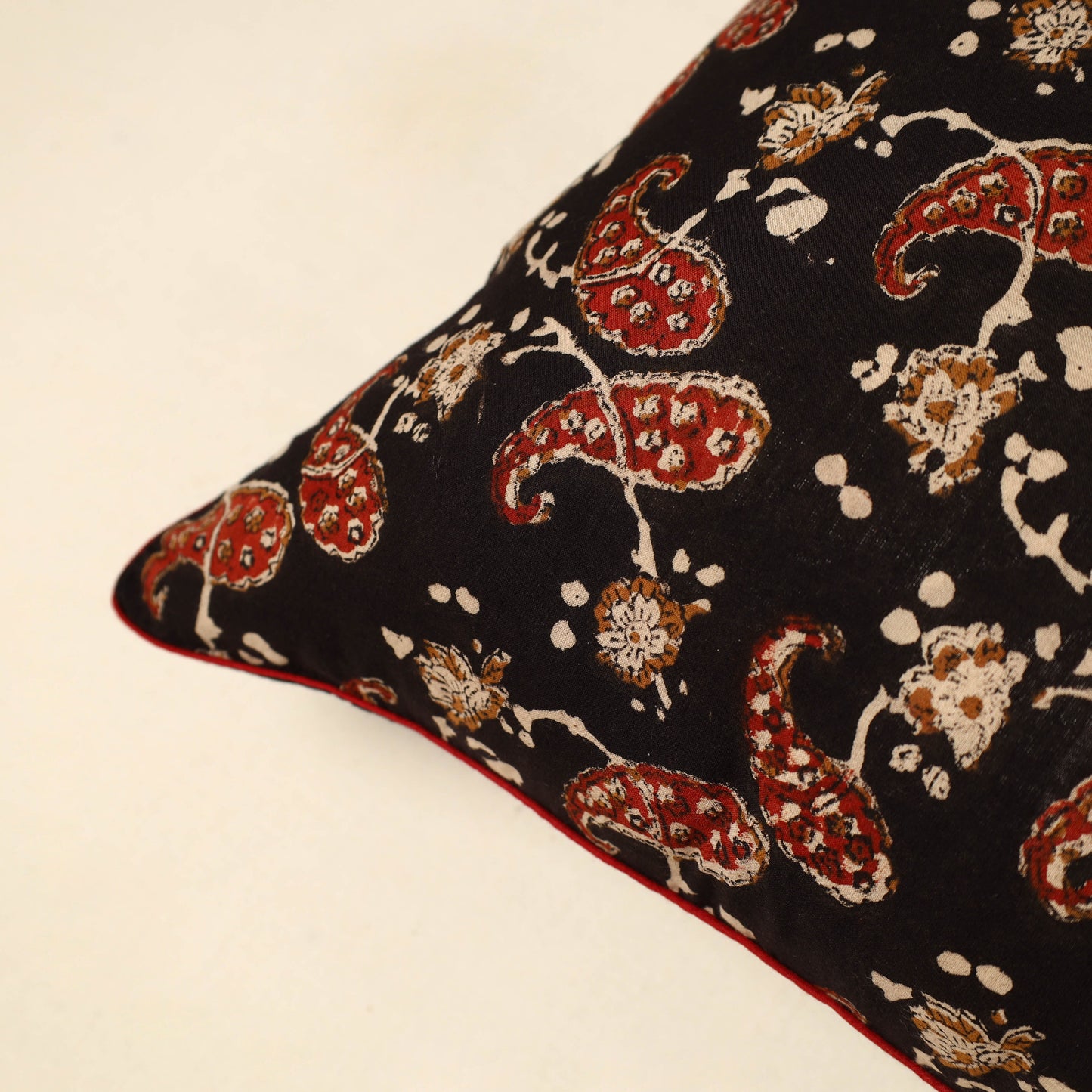 Cotton Block Printed Bagru Cushion Cover (16 x 16 in) 13