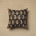 Black - cotton printed bagru cushion cover (16 x 16 in) 36