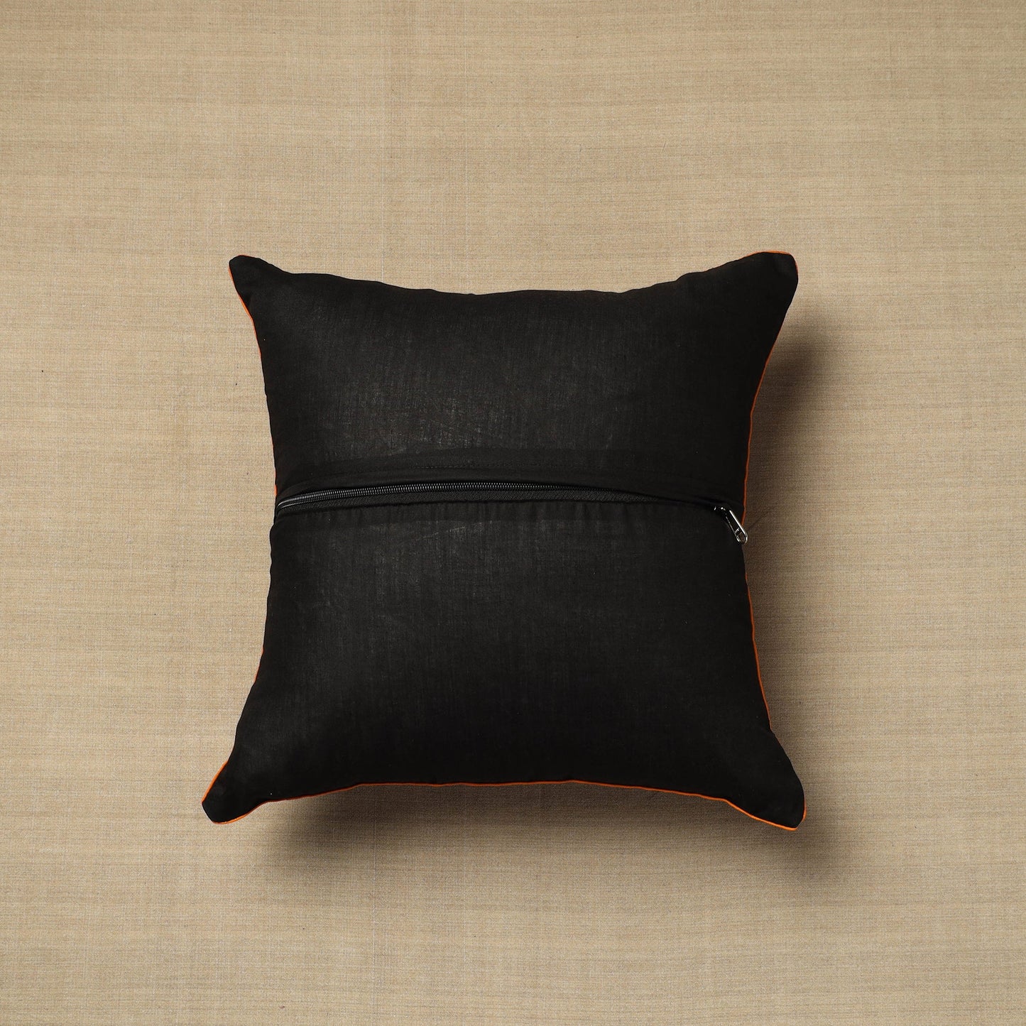 Black - cotton printed bagru cushion cover (16 x 16 in) 36