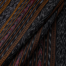Black Cotton Sambalpuri Ikat Fabric