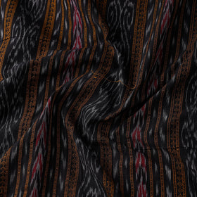Black Cotton Sambalpuri Ikat Fabric
