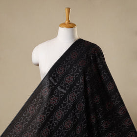 Black Cotton Sambalpuri Ikat Fabric
