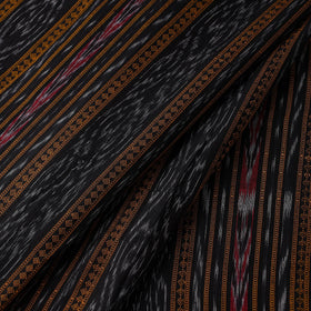 Black Cotton Sambalpuri Ikat Fabric