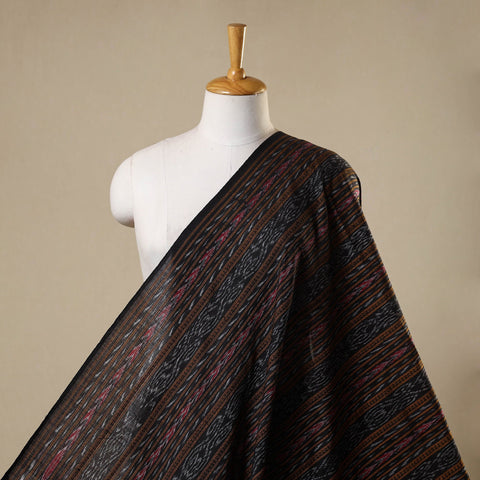 Black Cotton Sambalpuri Ikat Fabric