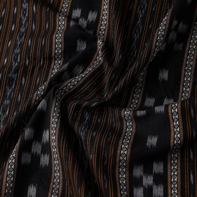 Black Cotton Sambalpuri Ikat Fabric