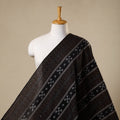 Black Cotton Sambalpuri Ikat Fabric