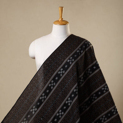 Black Cotton Sambalpuri Ikat Fabric