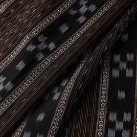 Black Cotton Sambalpuri Ikat Fabric