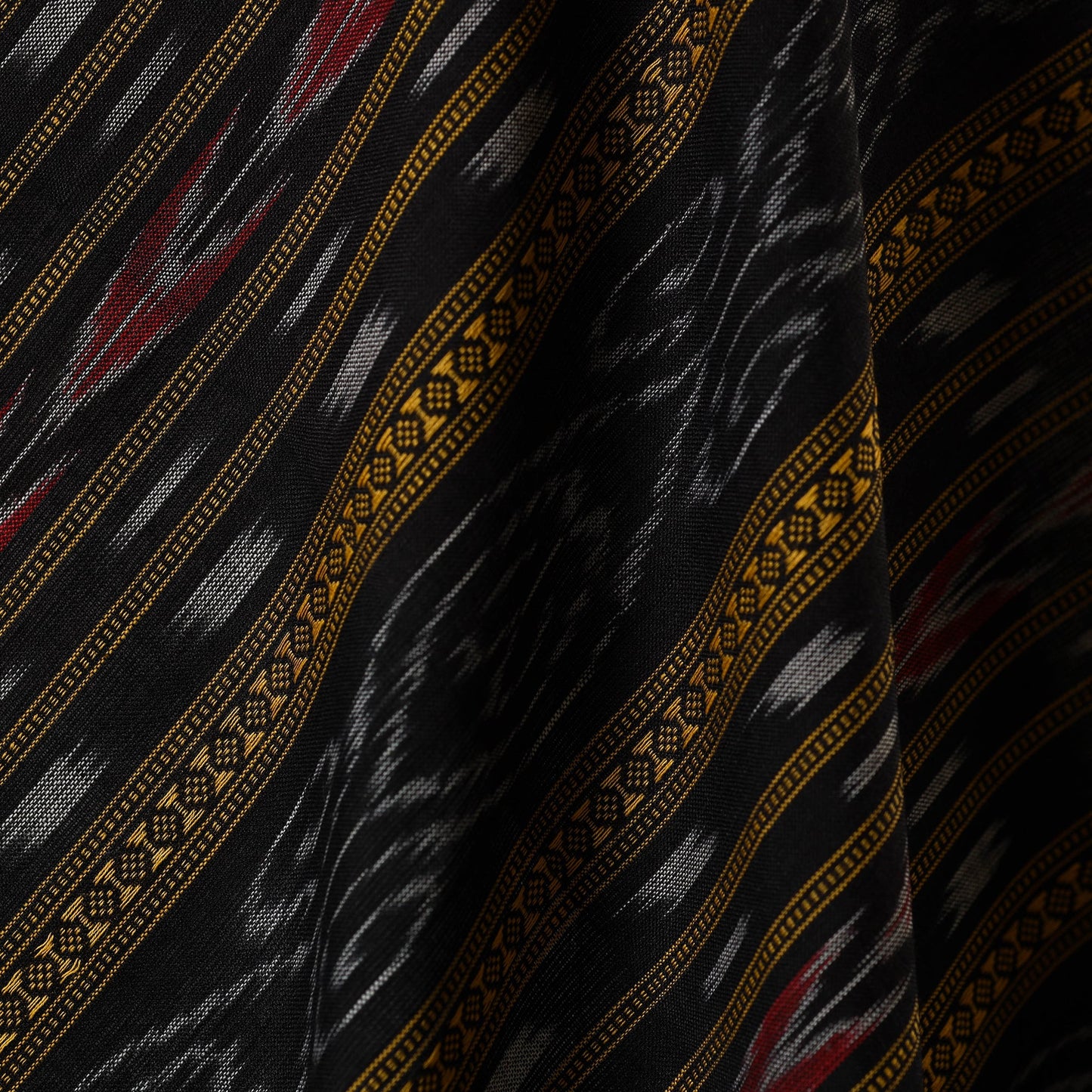 Black - cotton sambalpuri ikat fabric 23 - handcrafted