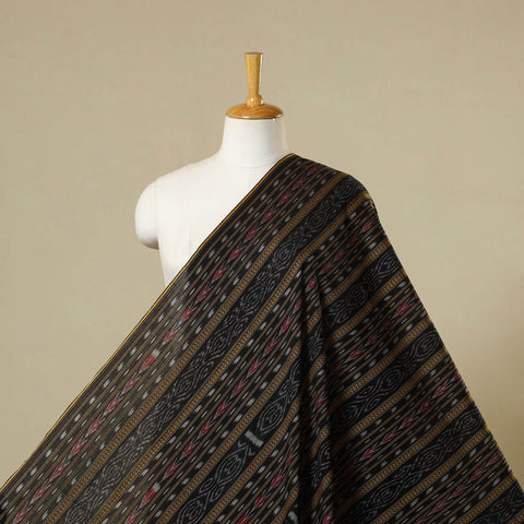 Black - cotton sambalpuri ikat fabric 23 - handcrafted