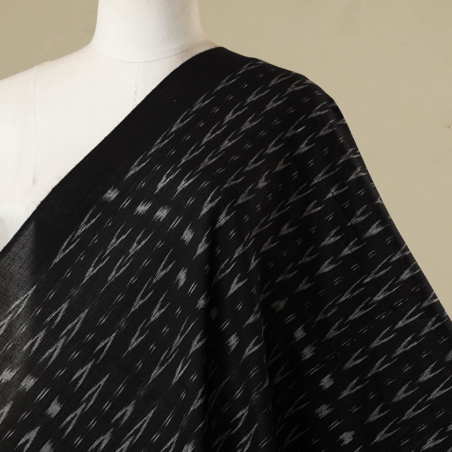 Black - cotton sambalpuri ikat fabric 25 - handcrafted