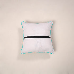 Black - cotton sanganeri cushion cover 22 - handcrafted