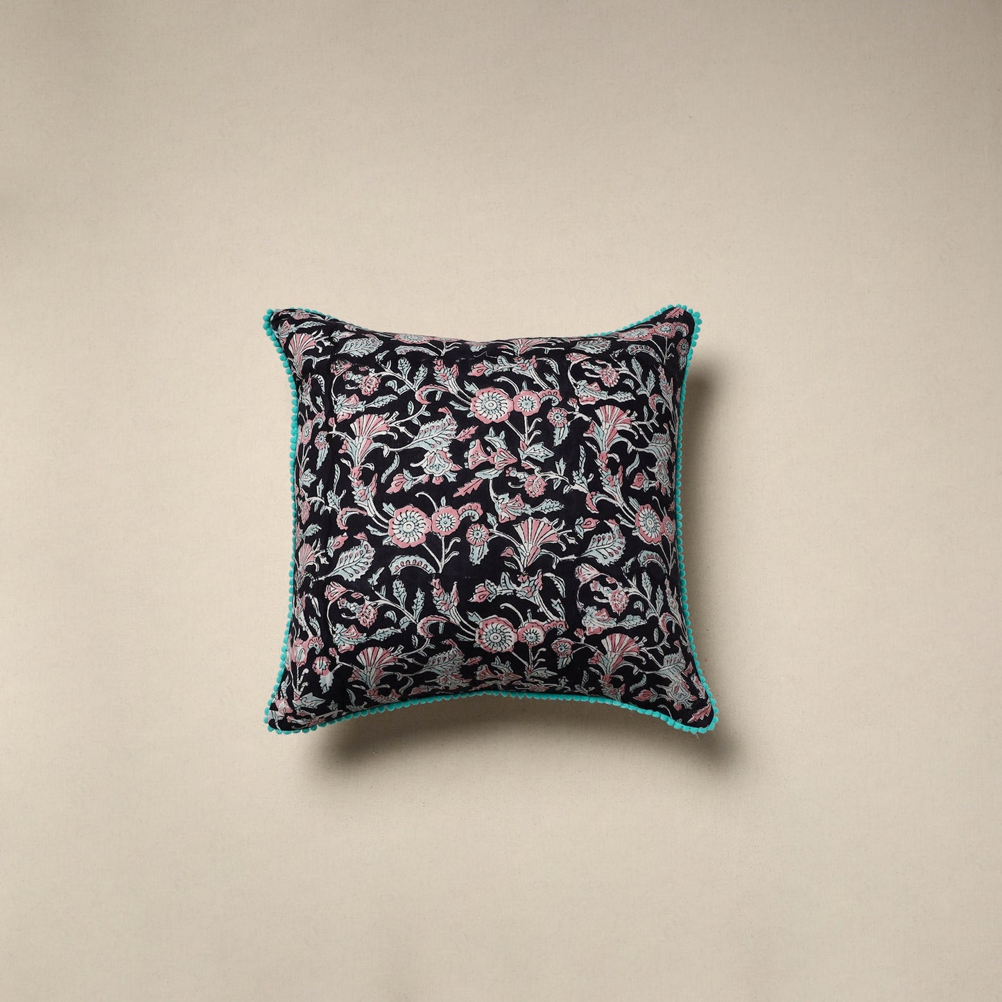 Cotton sanganeri cushion cover 22 - handcrafted