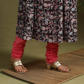 Black Block Print Cotton Sanganeri Kurta Set (Set of 3)