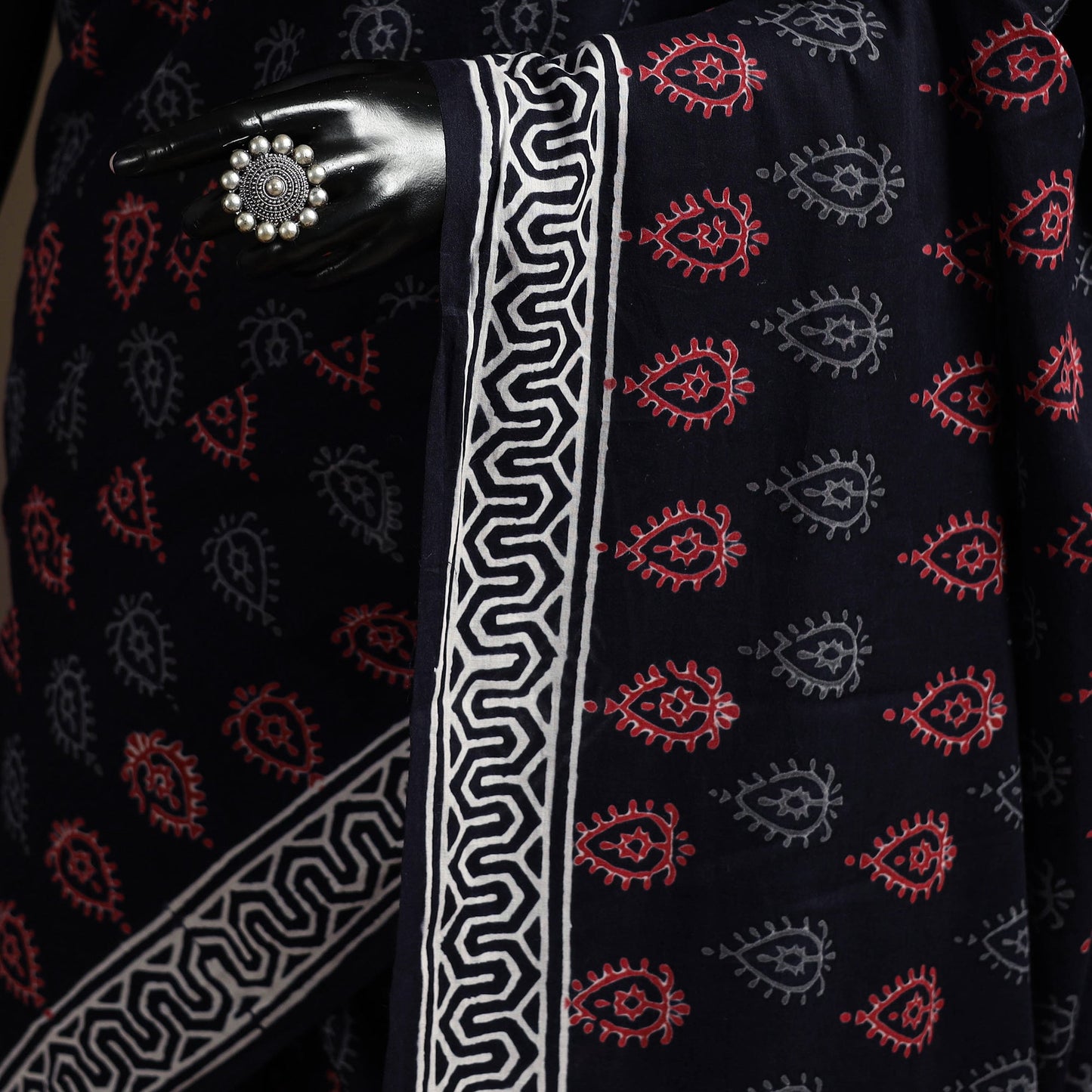 Black - cotton sanganeri saree 13 - handcrafted