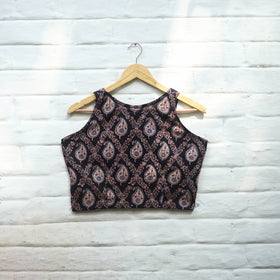 Black - cotton stitched blouse 09 - handcrafted