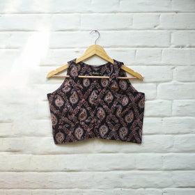 Black - cotton stitched blouse 09 - handcrafted