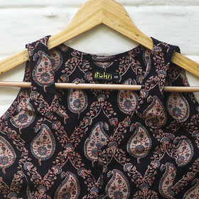 Black - cotton stitched blouse 09 - handcrafted