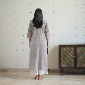 Buy Black Block Print Cotton Straight Bagh Kurta For Women