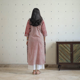  Black - Block Print Cotton Straight Bagh Kurta for Women