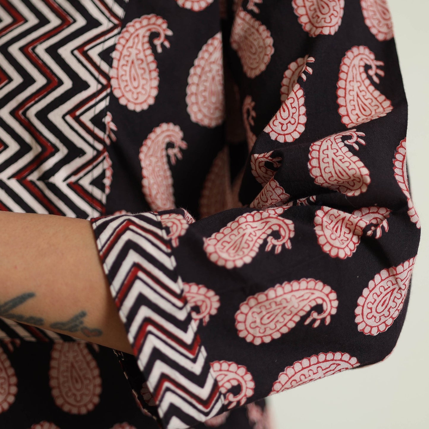  Black - Block Print Cotton Straight Bagh Kurta For Women