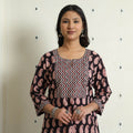  Black - Block Print Cotton Straight Bagh Kurta For Women