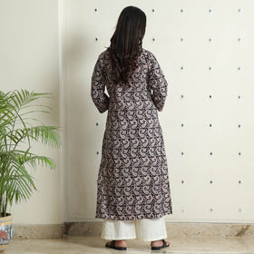 Buy Block Print Cotton Straight Bagh Kurta For Women