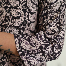 Buy Block Print Cotton Straight Bagh Kurta For Women