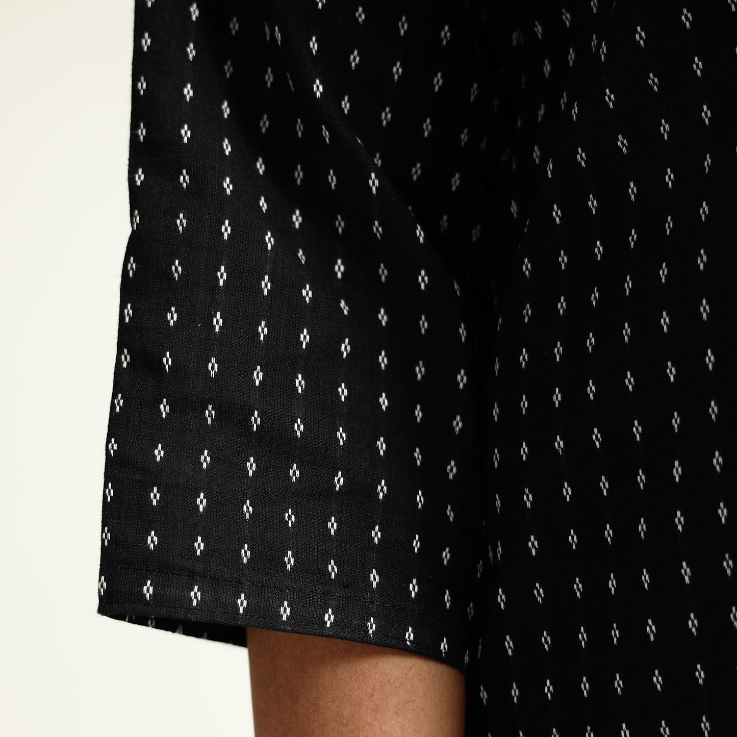 Black - Cotton Straight Jacquard Kurta 16