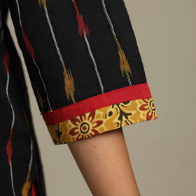 Black - cotton straight pochampally ikat kurta 16
