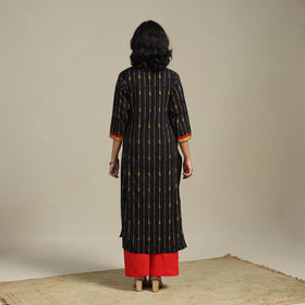 Black - cotton straight pochampally ikat kurta 16