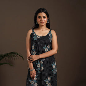 Black - cotton straight sanganeri kurta 16 - handcrafted