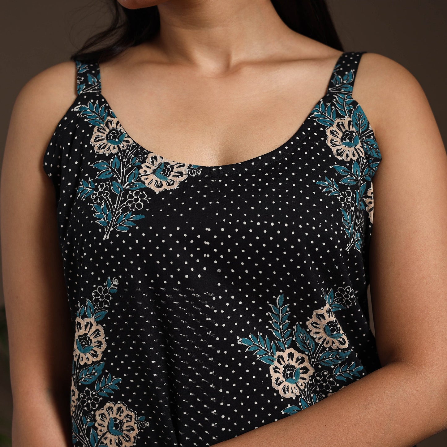 Black - cotton straight sanganeri kurta 16 - handcrafted