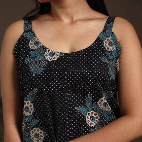 Black - cotton straight sanganeri kurta 16 - handcrafted