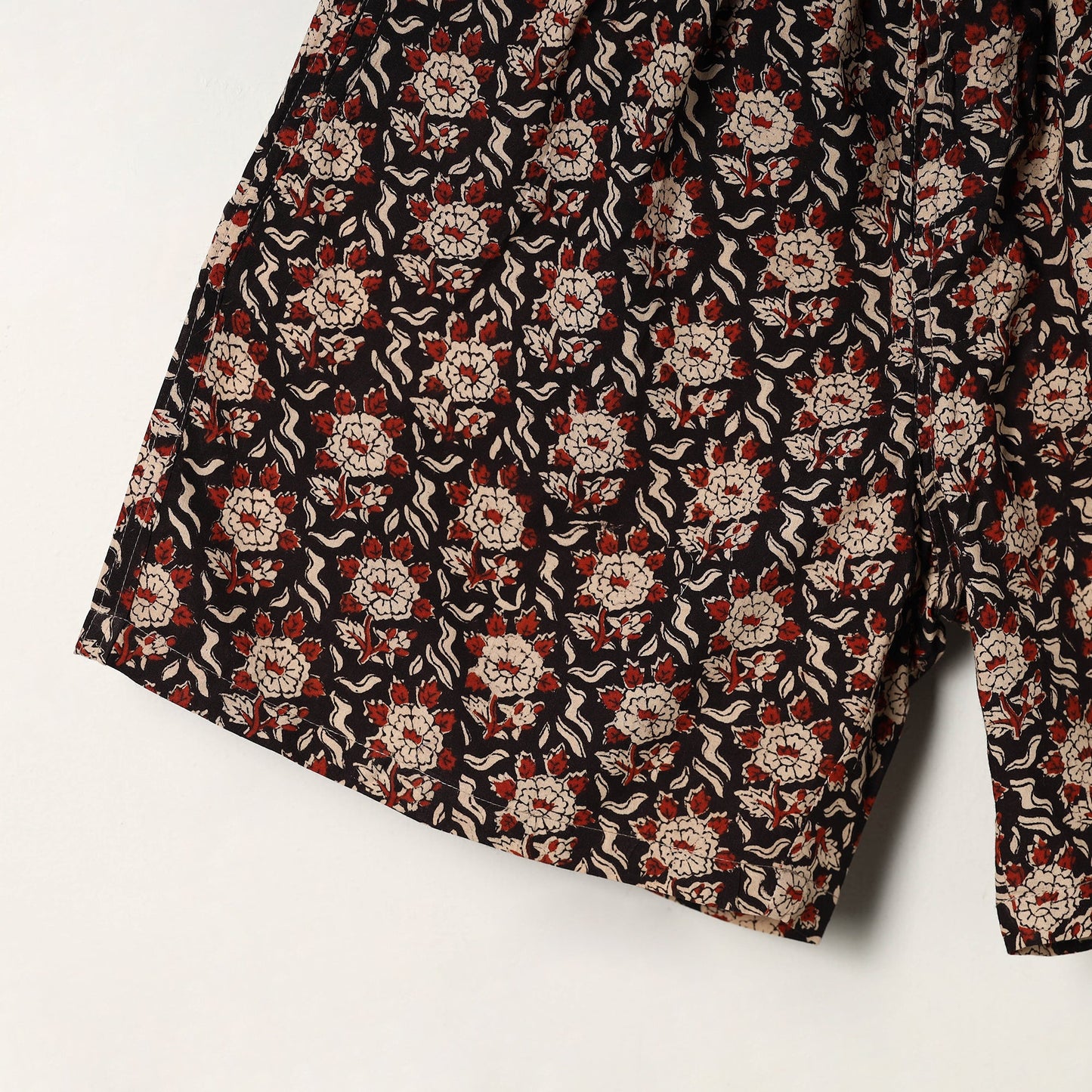 Black - cotton unisex bagru shorts/boxer 13 - xl