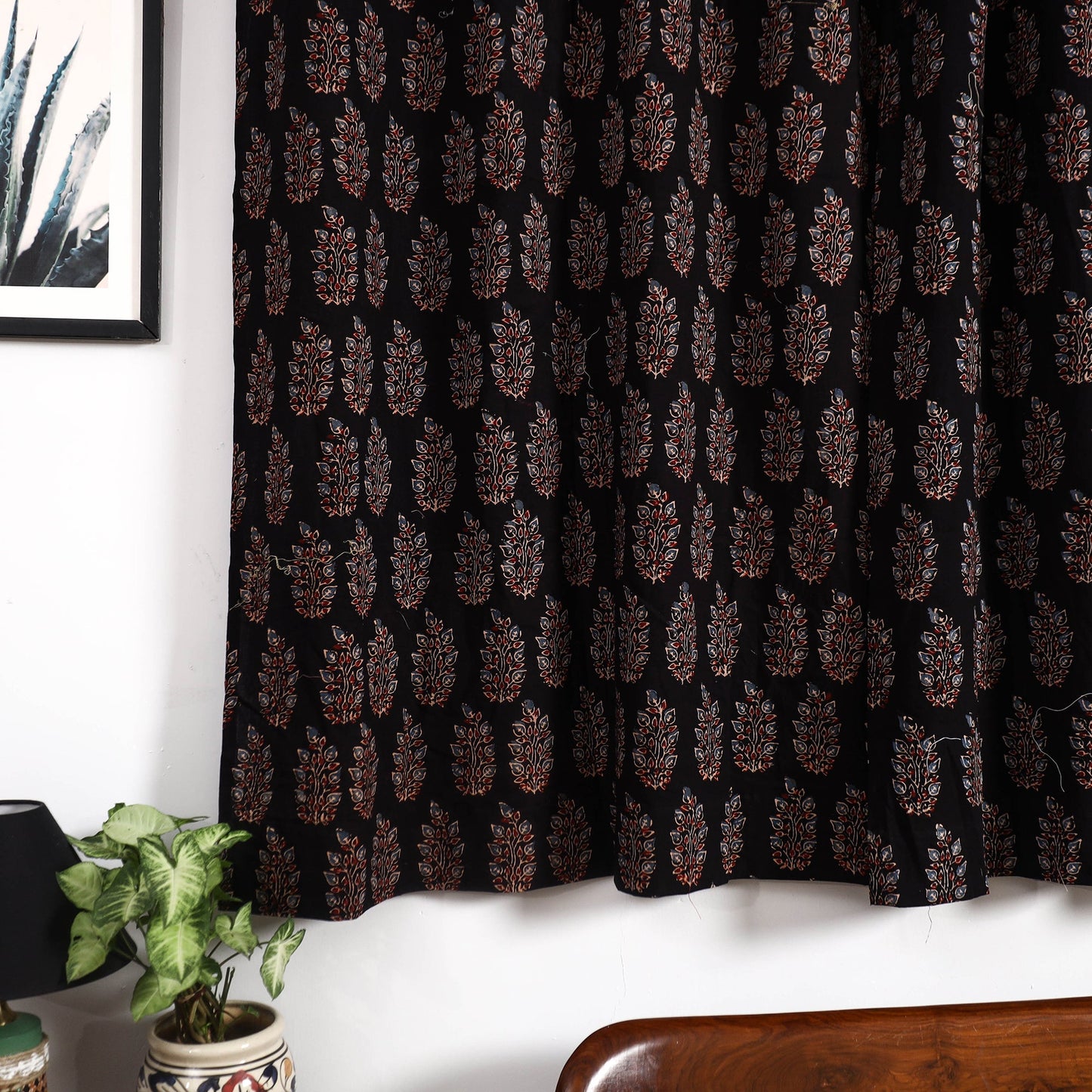 Buy Block Print Cotton Window Ajrakh Curtain