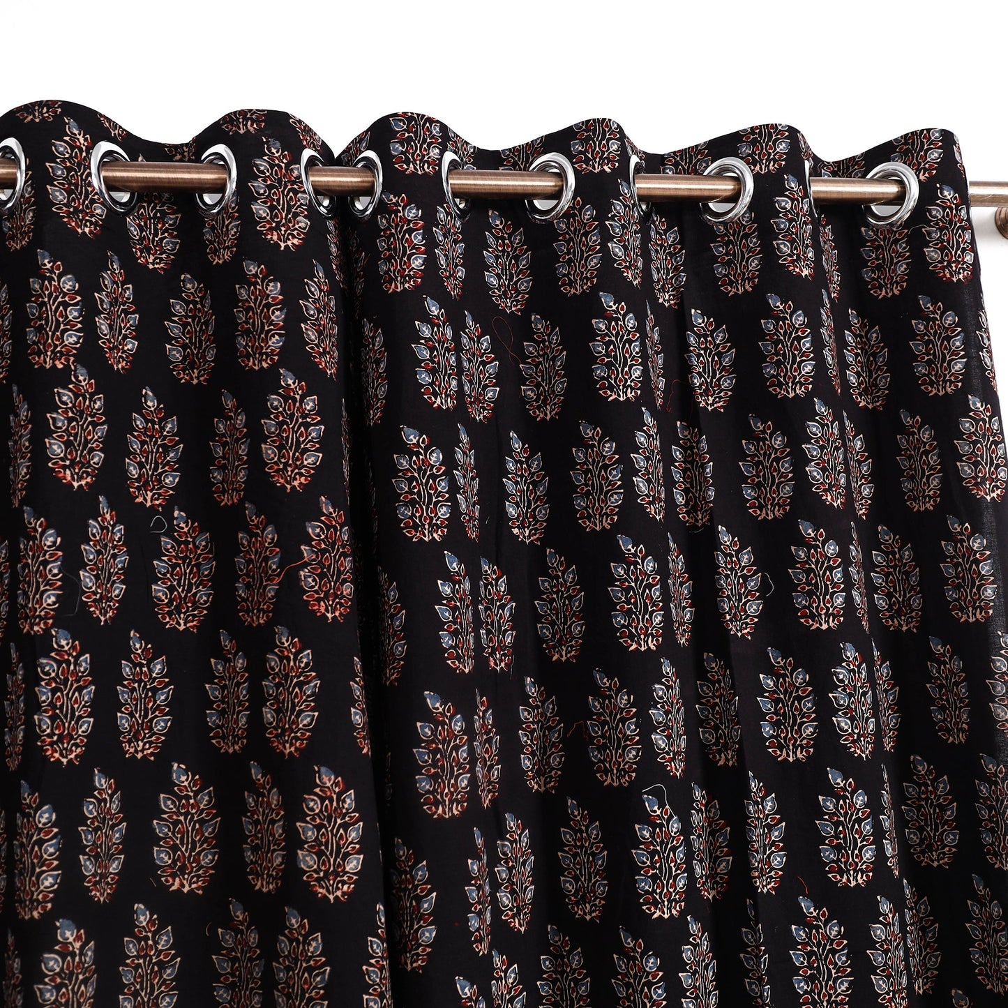 Buy Block Print Cotton Window Ajrakh Curtain