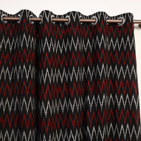  Cotton Window Black Pochampally Ikat Curtain 