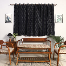 Buy Cotton Window Black Pochampally Ikat Curtain 