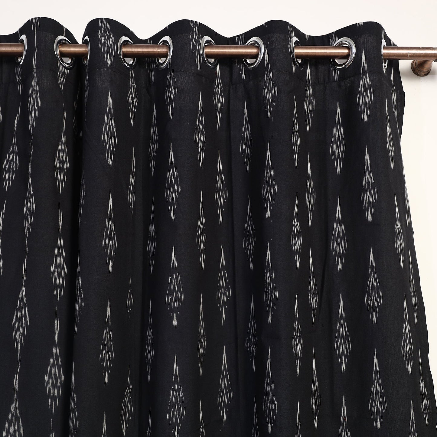 Buy Cotton Window Black Pochampally Ikat Curtain 