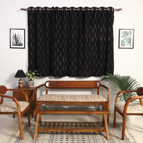 Buy Cotton Window Black Pochampally Ikat Curtain 