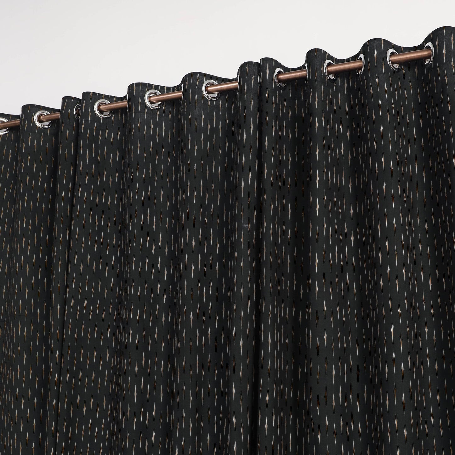 Black - cotton window pochampally ikat curtain (5 x 3 feet)